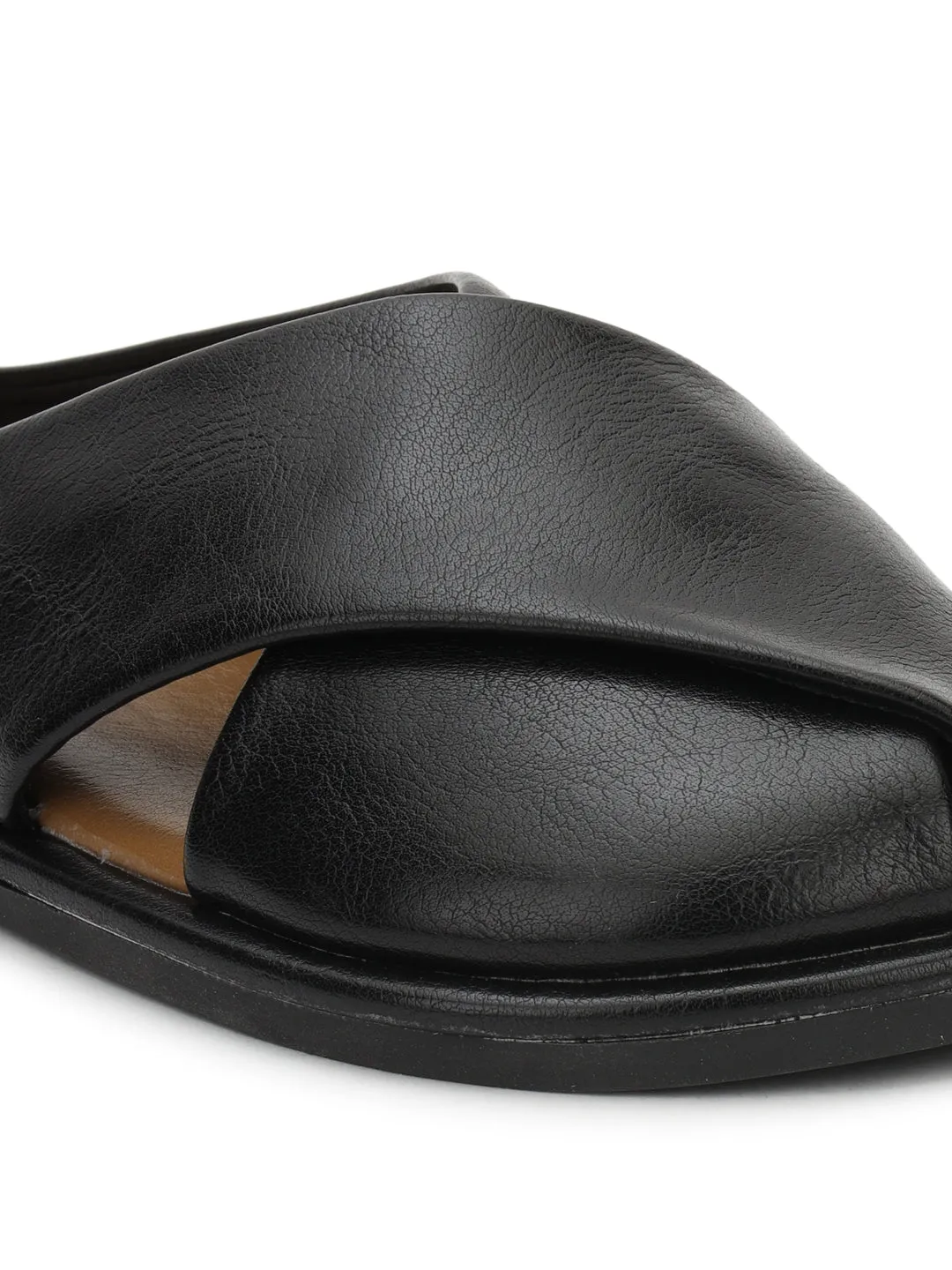 Black PU Slip-On Flats (TC-RS3655-BLK)