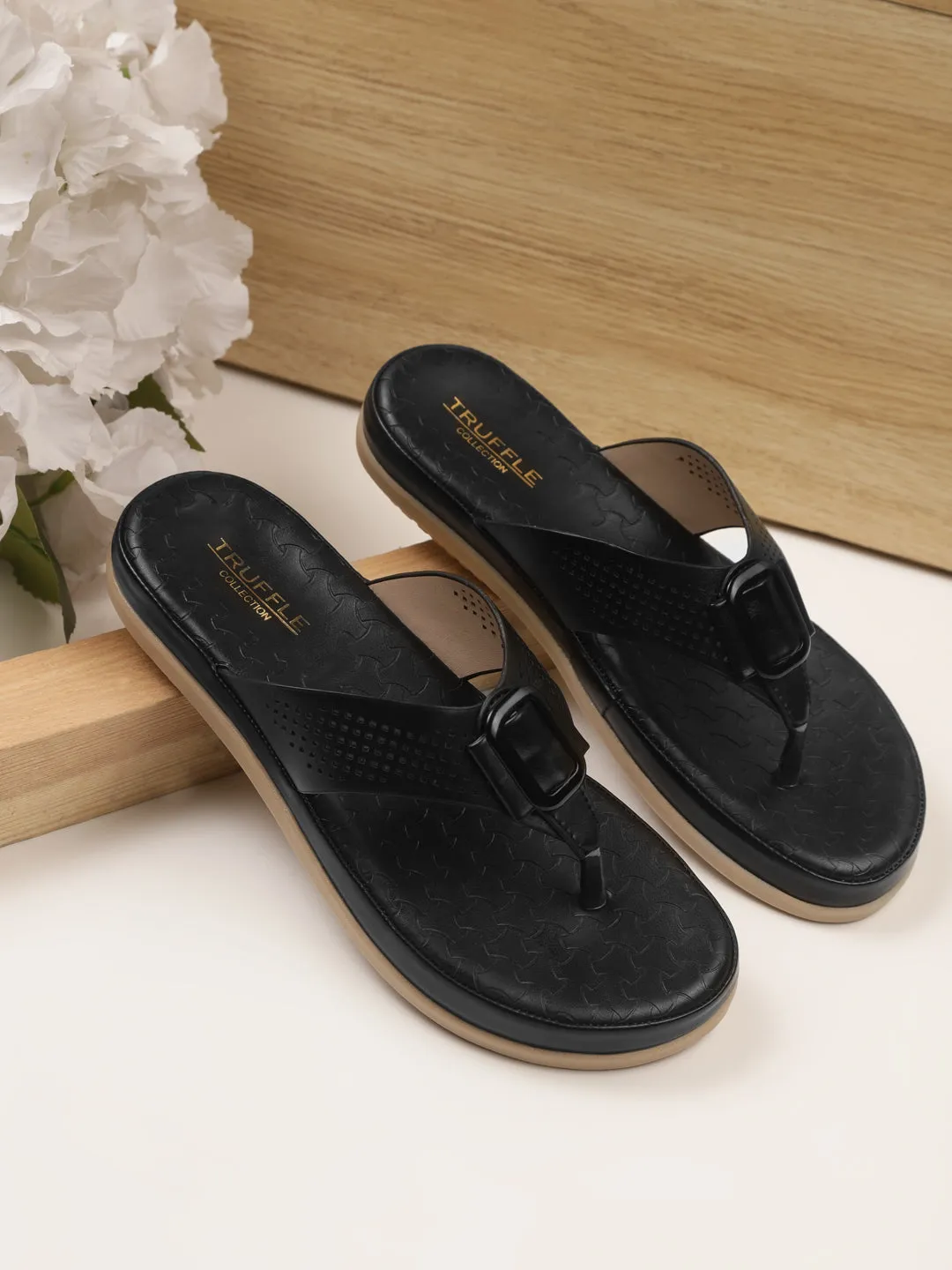 Black PU Slip-On Flats (TC-ST-015-BLK)