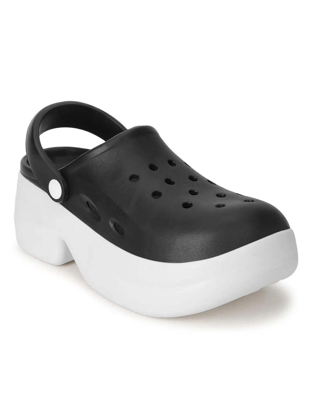 Black White PU Slip-On Croc Flats (TC-RS3580-BLKWHT)