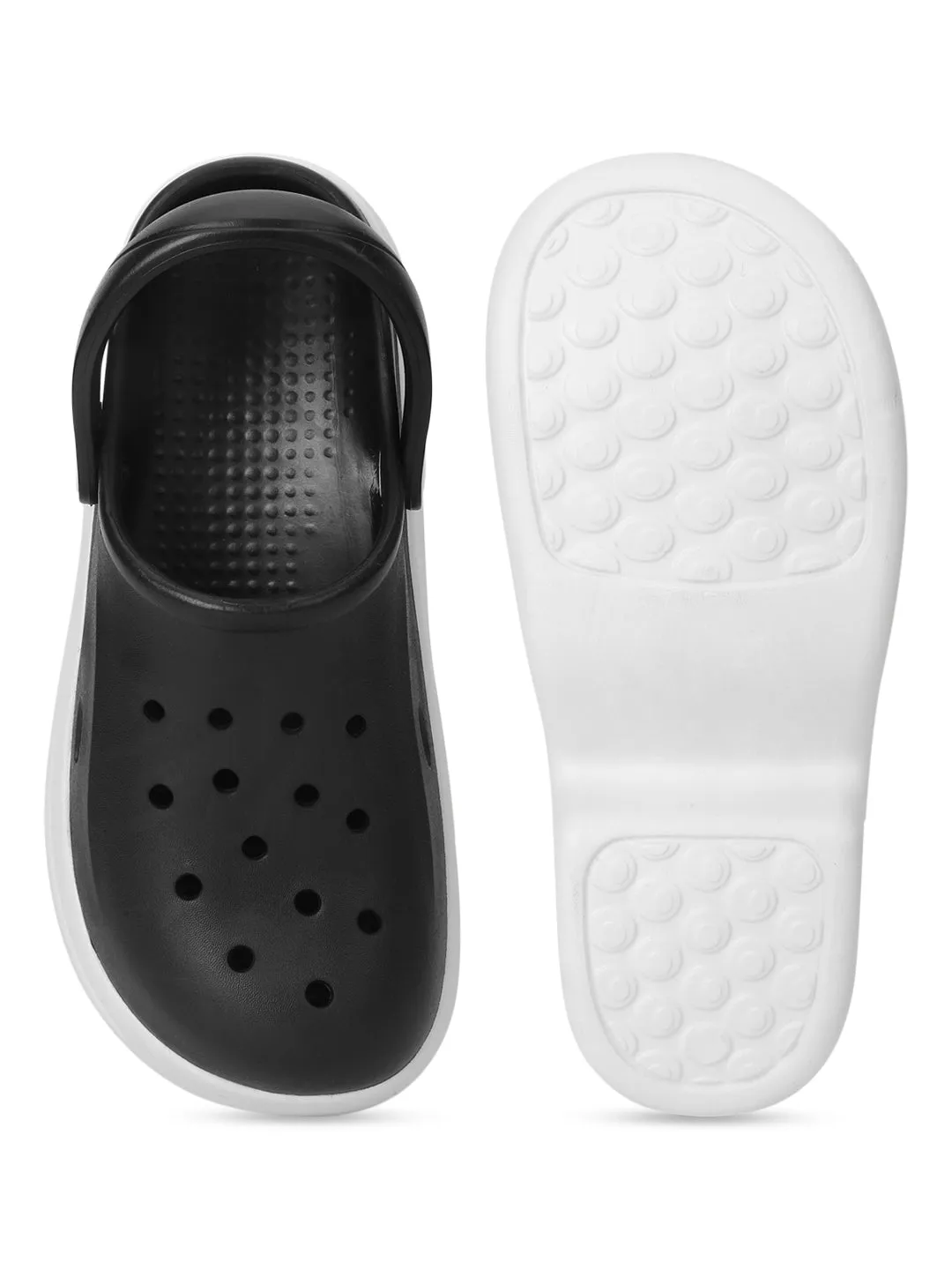 Black White PU Slip-On Croc Flats (TC-RS3580-BLKWHT)