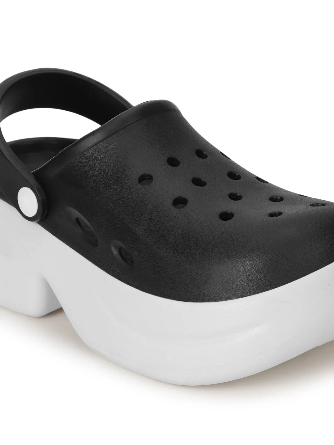 Black White PU Slip-On Croc Flats (TC-RS3580-BLKWHT)