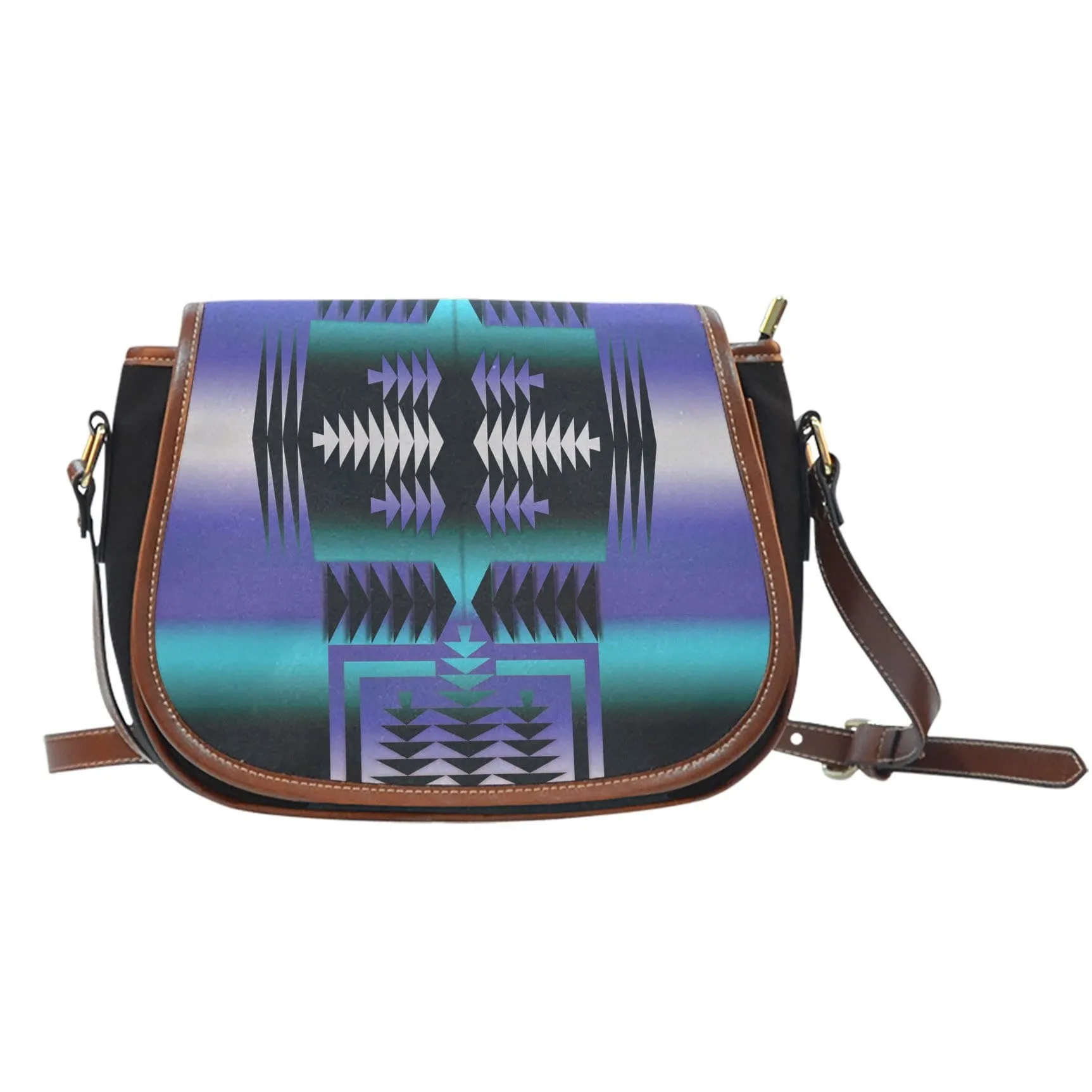 Blanket Strip Teal Saddle Bag