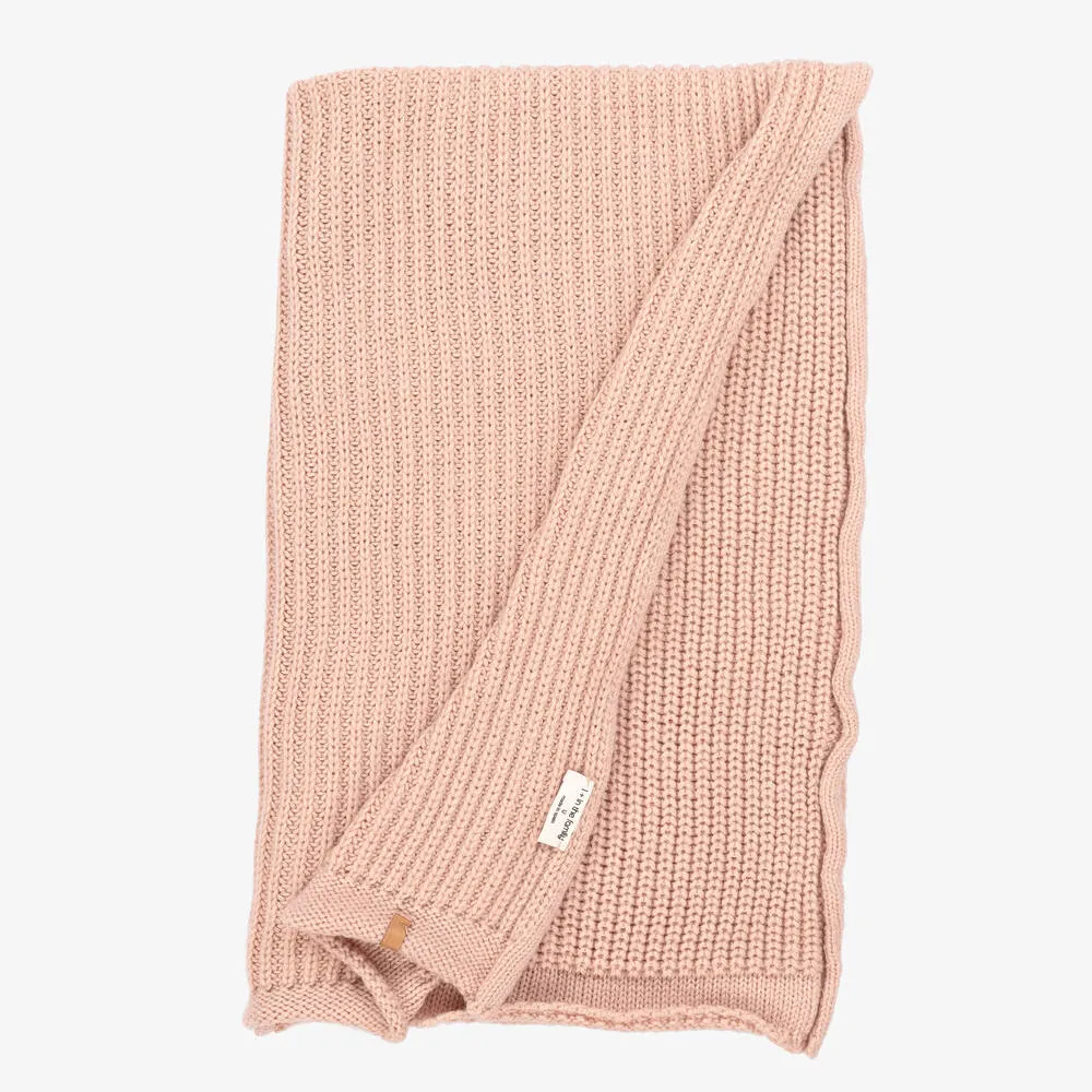 Blush Pink Knitted Blanket (92cm)