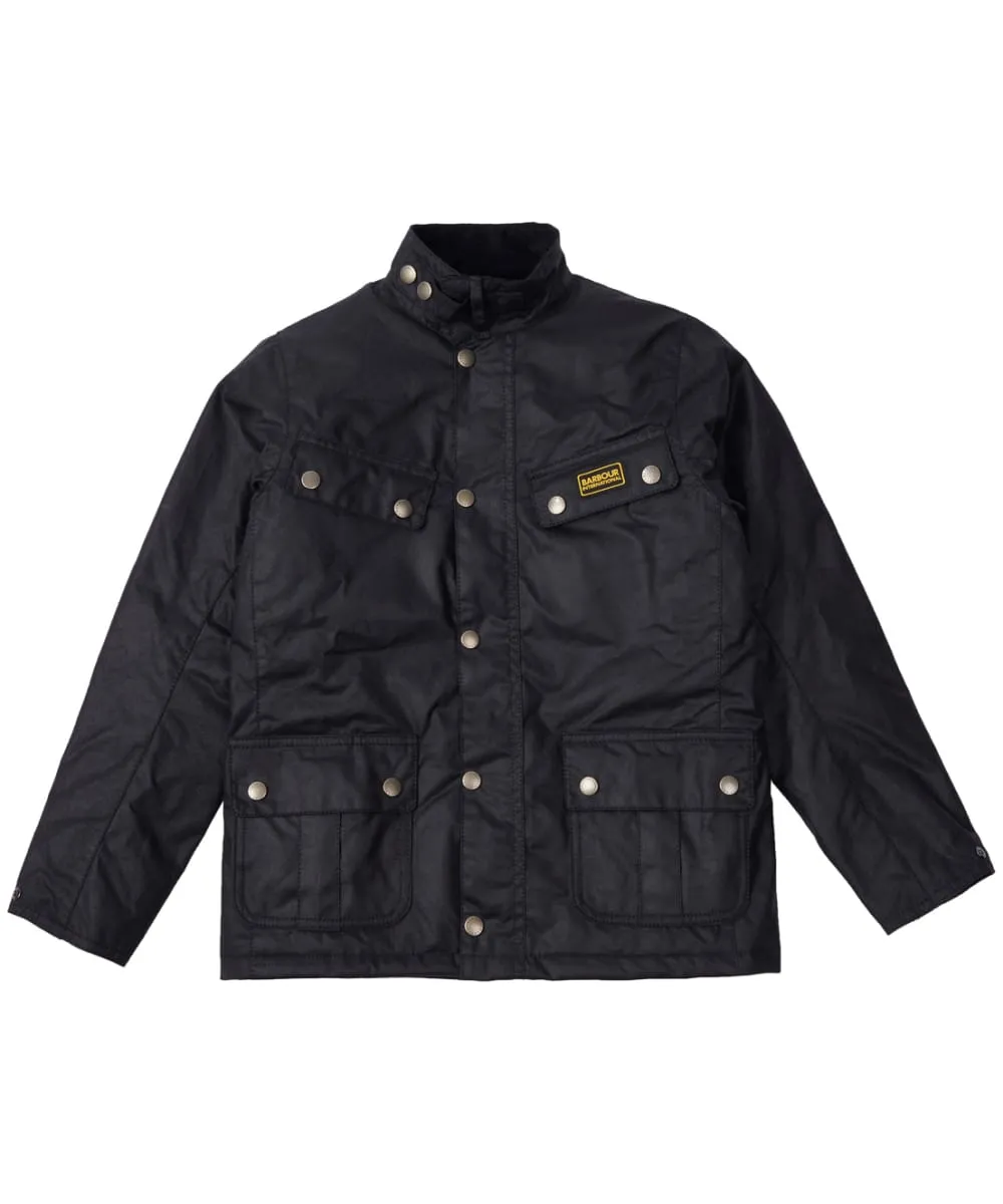 Boy's Barbour International Duke Waxed Jacket, 10-15yrs