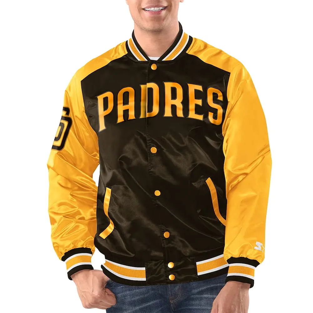 Brown/Gold San Diego Padres Renegade Varsity Satin Jacket