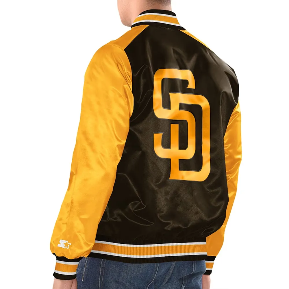 Brown/Gold San Diego Padres Renegade Varsity Satin Jacket