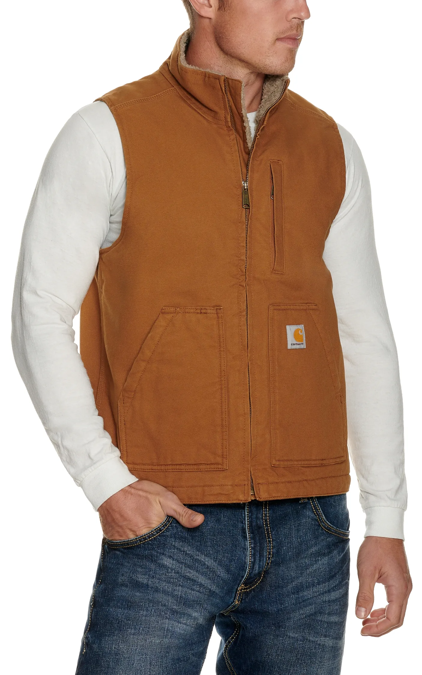 Carhartt Men's Carhartt Brown Sherpa Lined Vest