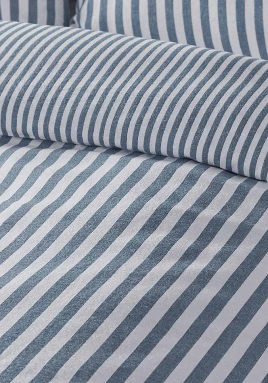 Catherine Lansfield Brushed Stripe Duvet Cover Set, Blue