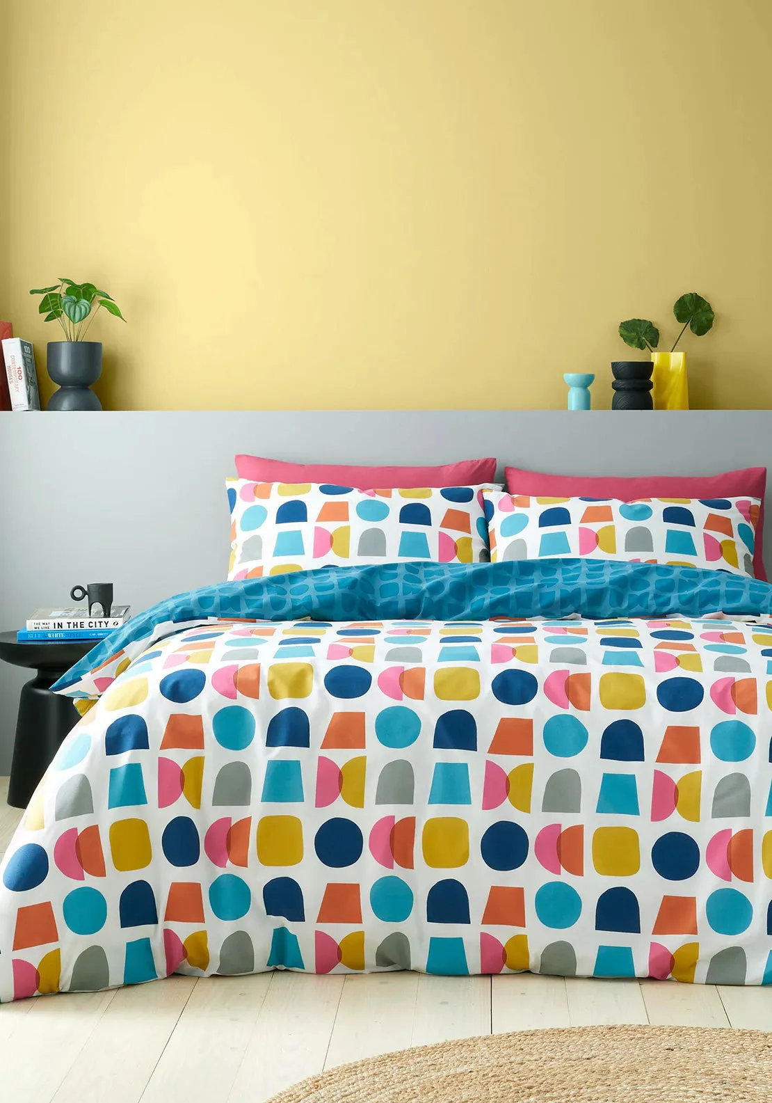 Catherine Lansfield Connect Geo Duvet Cover Set, Multi-Coloured