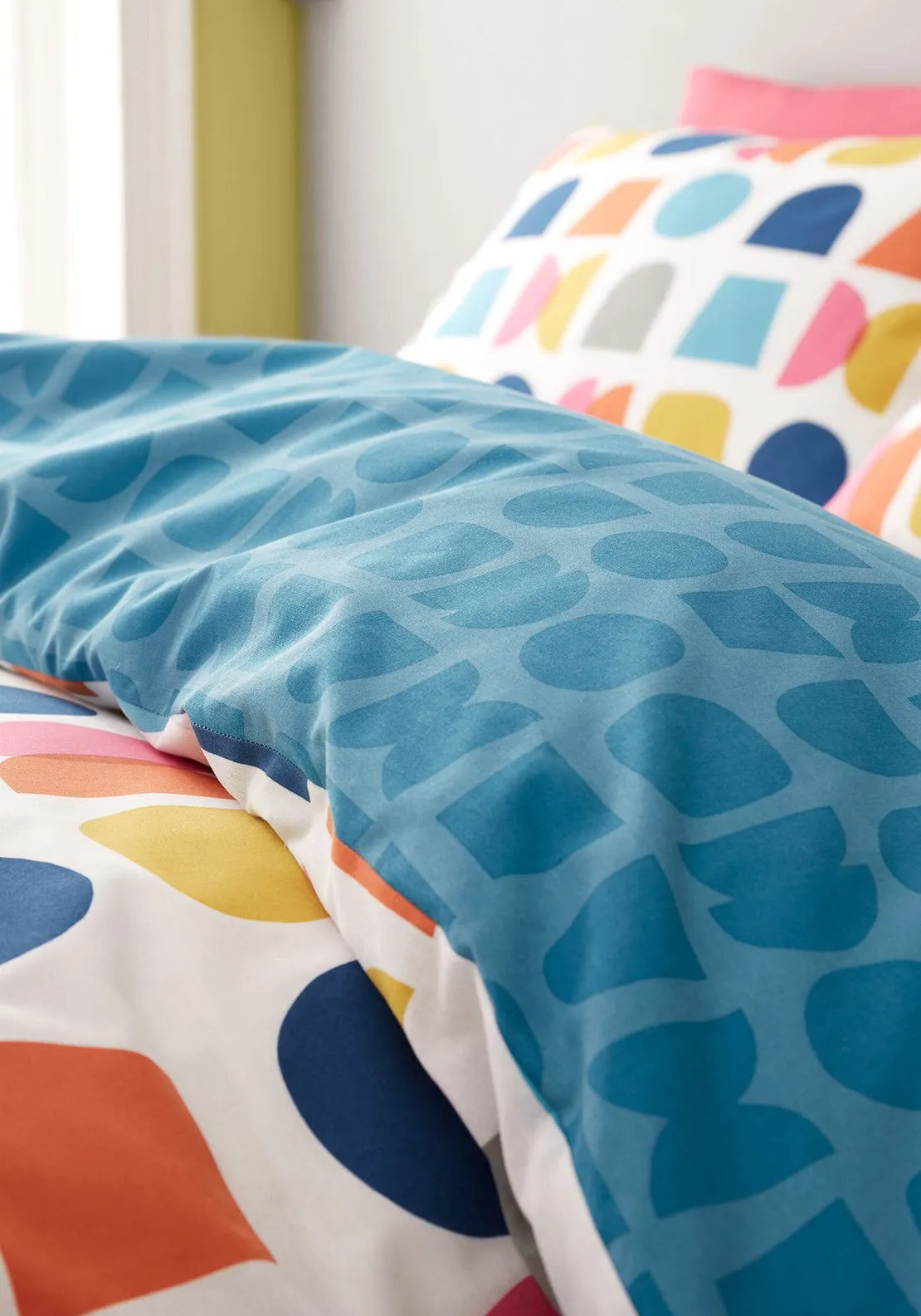 Catherine Lansfield Connect Geo Duvet Cover Set, Multi-Coloured