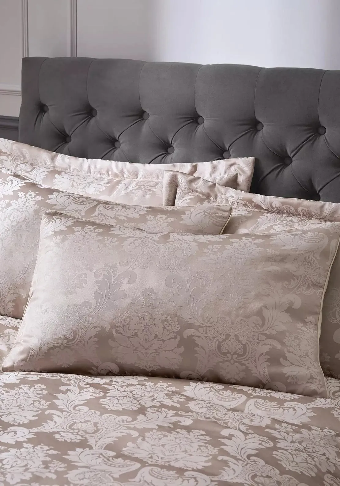 Catherine Lansfield Damask Jacquard Duvet Cover Set, Champagne