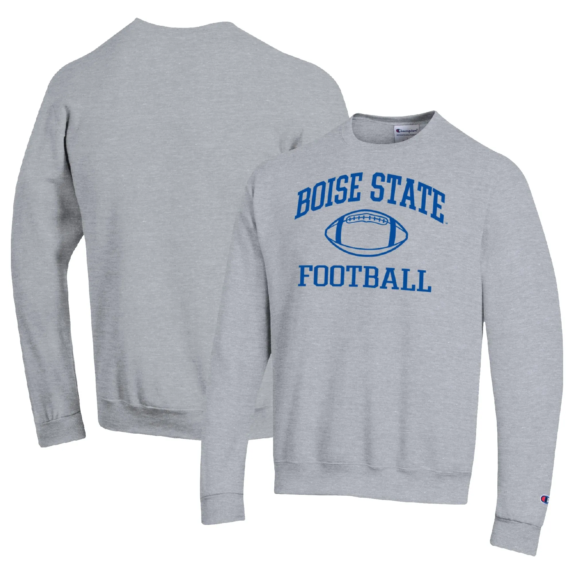 Champion Boise State Broncos Heather Gray Football Icon Pullover Sweatshirt