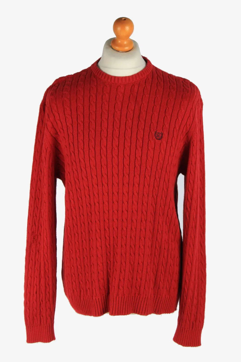 Chaps Crew Neck Jumper Pullover 90s Red M - Pepper Tree London