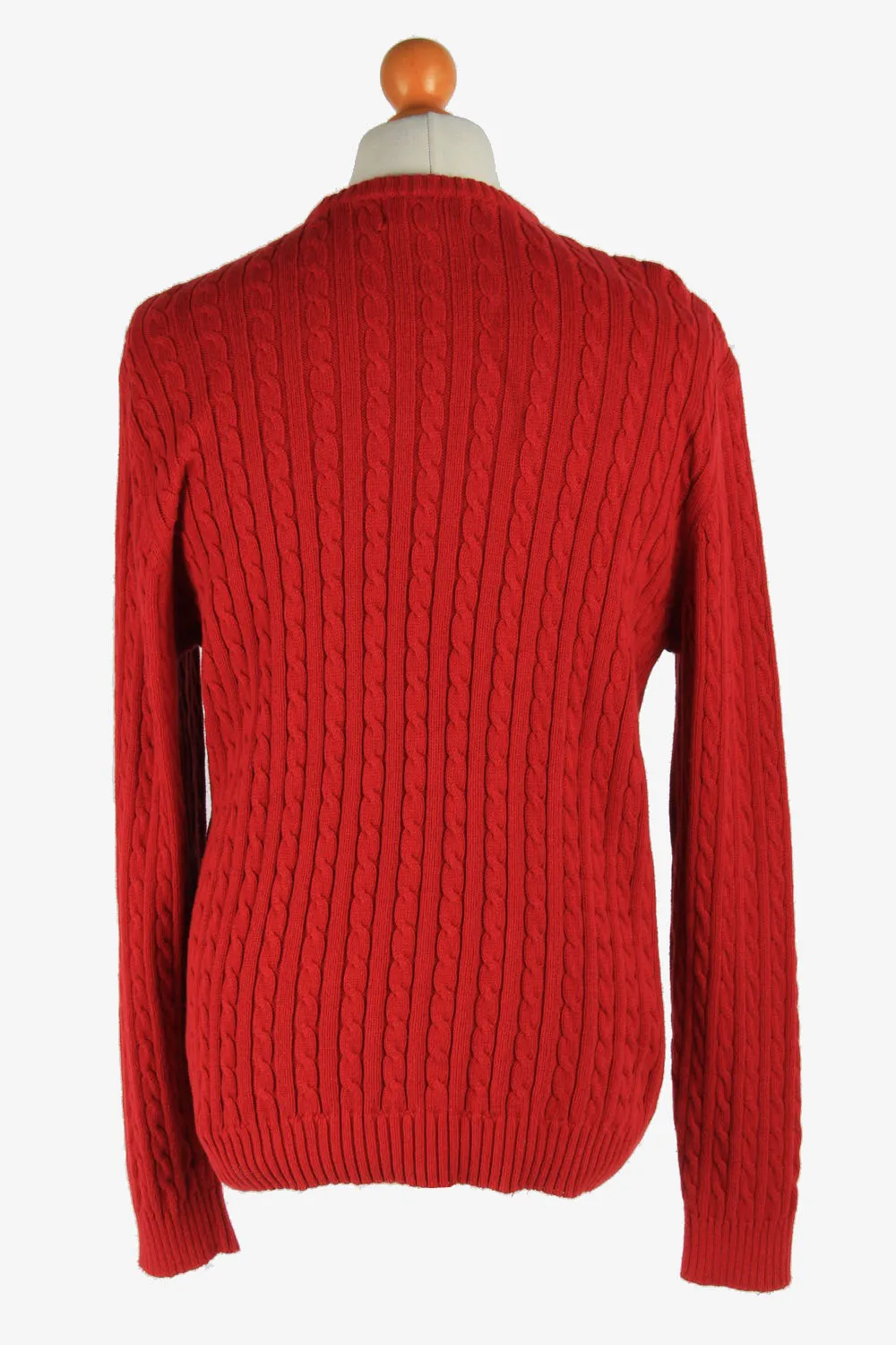 Chaps Crew Neck Jumper Pullover 90s Red M - Pepper Tree London