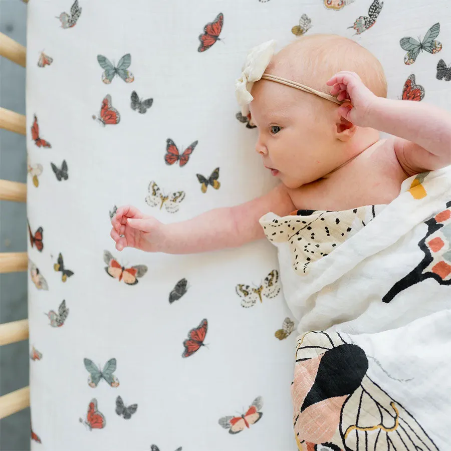 Clementine Kids Butterfly Migration Crib Sheet