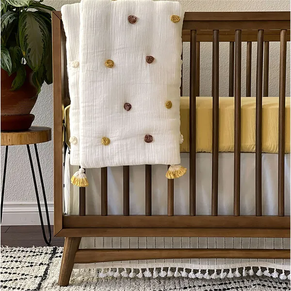 Crane Baby Crib Fitted Sheet, Ochre