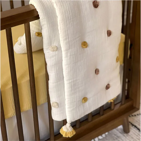 Crane Baby Crib Fitted Sheet, Ochre