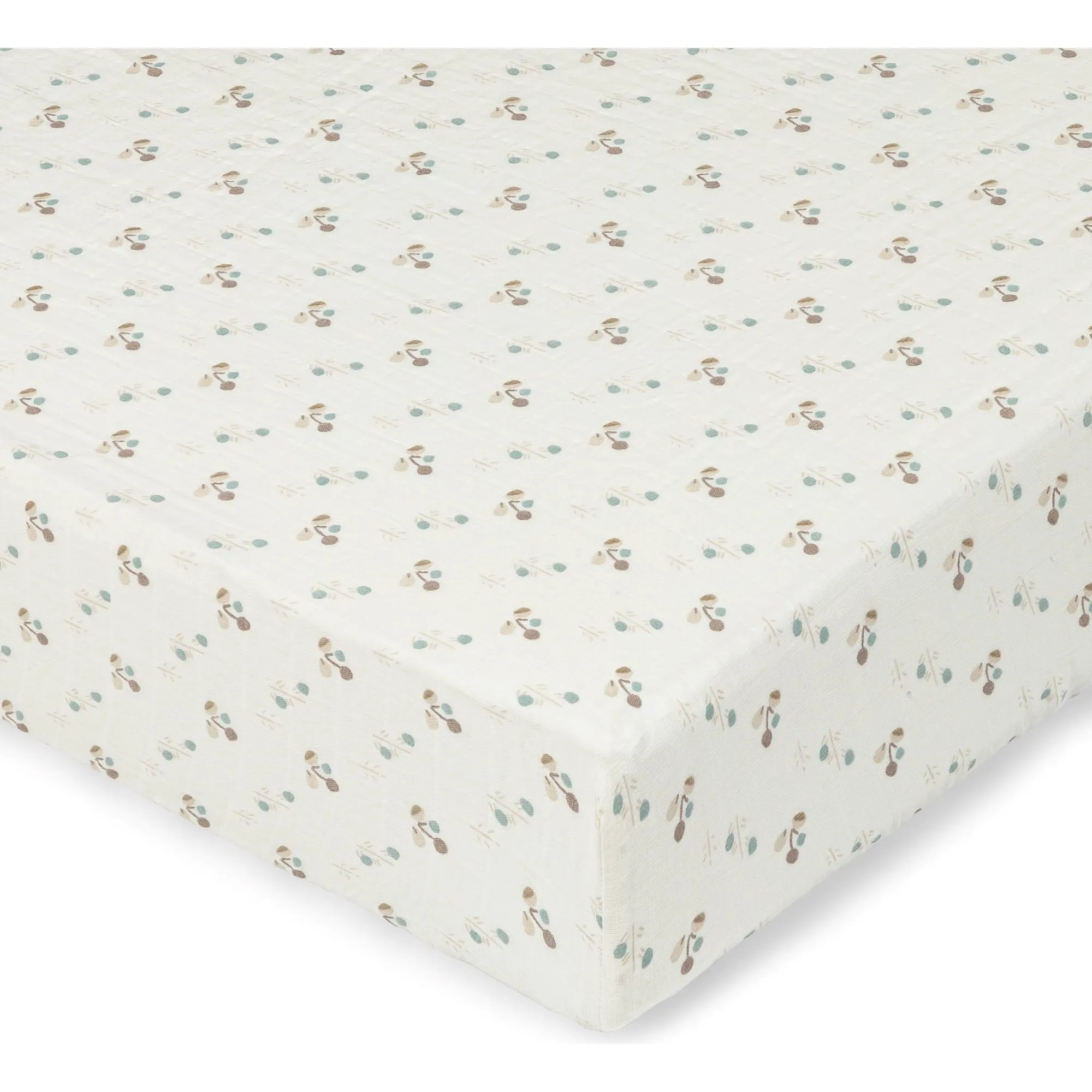 Crane Baby Organic Cotton Poppy Fitted Crib Sheet, White