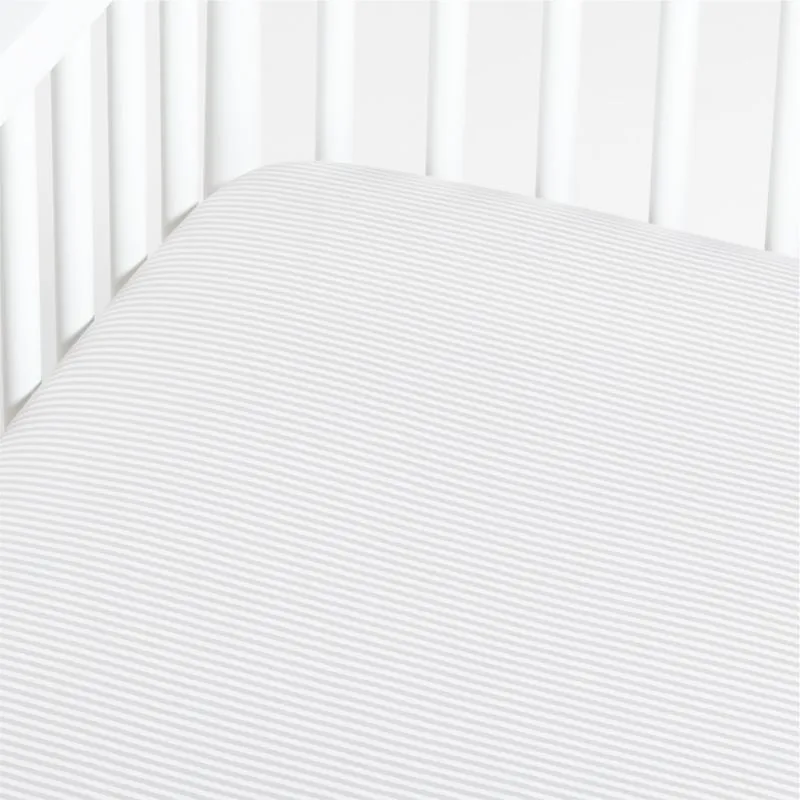 Crate&Barrel Baby's First Stripe Organic Jersey Baby Crib Fitted Sheet