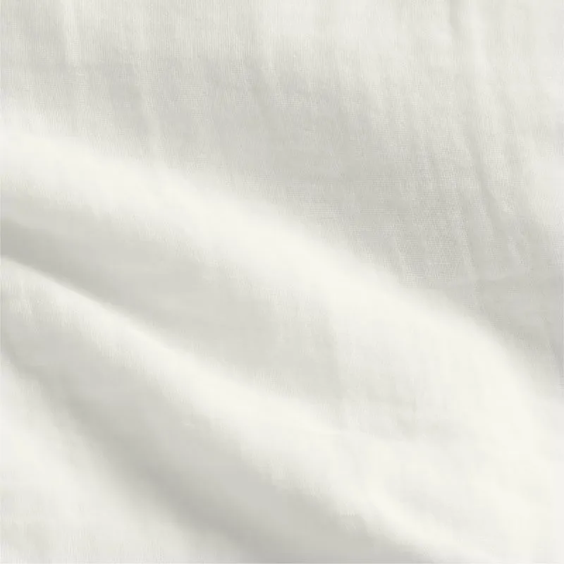 Crate&Barrel Supersoft Pampas Ivory Organic Cotton Gauze Toddler Duvet Cover