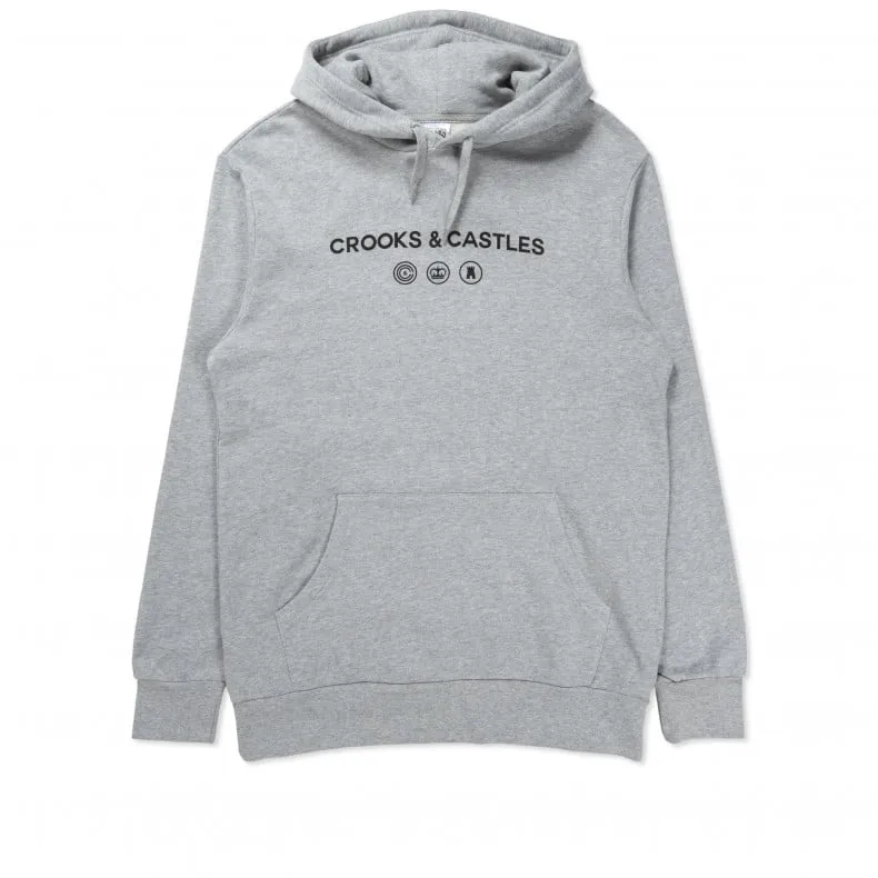 Crooks & Castles Bandusa Pullover Hooded Sweatshirt (Heather Grey)