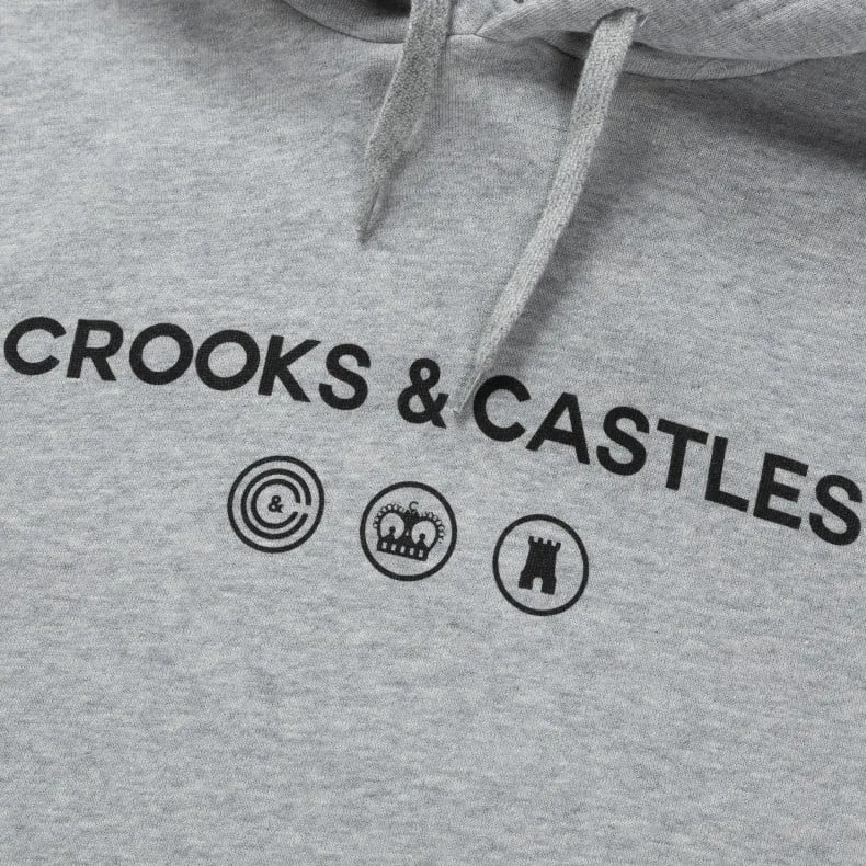 Crooks & Castles Bandusa Pullover Hooded Sweatshirt (Heather Grey)