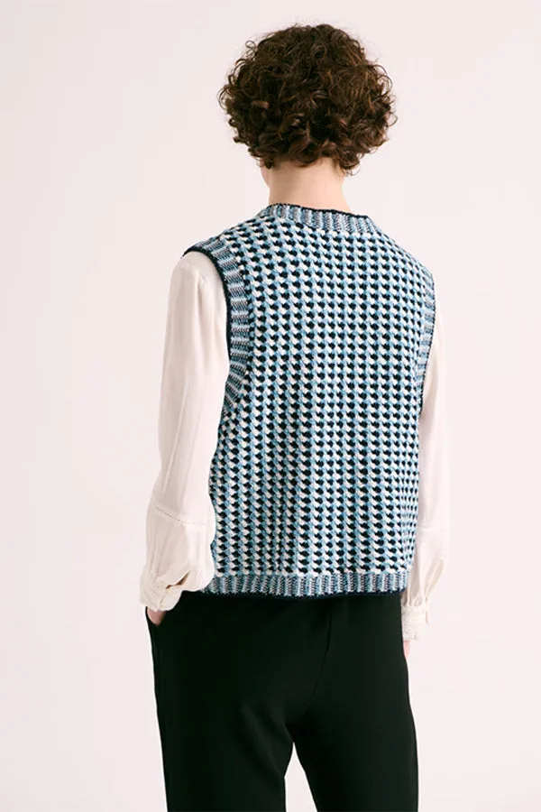 Devernois GAVROCHE SLEEVELESS KNITTED JACKET