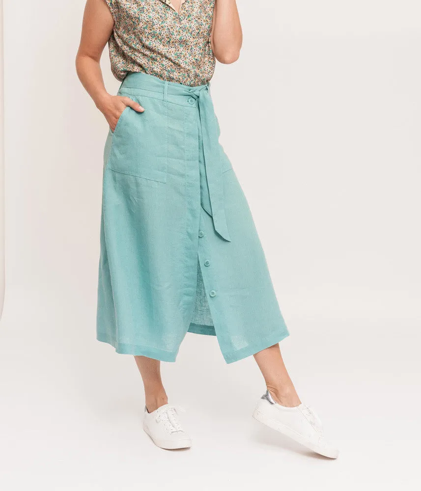 Devernois JESSYLIN LINEN MIDI SKIRT