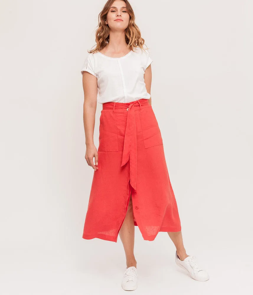 Devernois JESSYLIN LINEN MIDI SKIRT