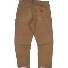 Dickies Carpenter Workwear Distressed Trousers Brown