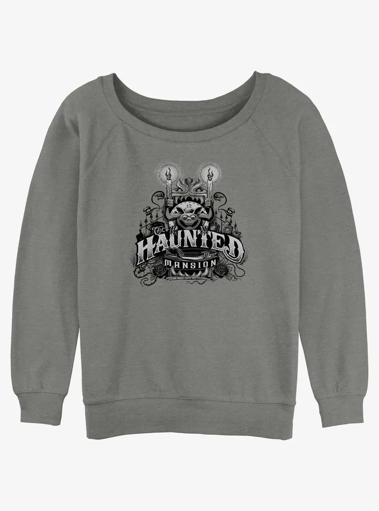 Disney Haunted Mansion Gargoyle Candles Womens Slouchy Sweatshirt