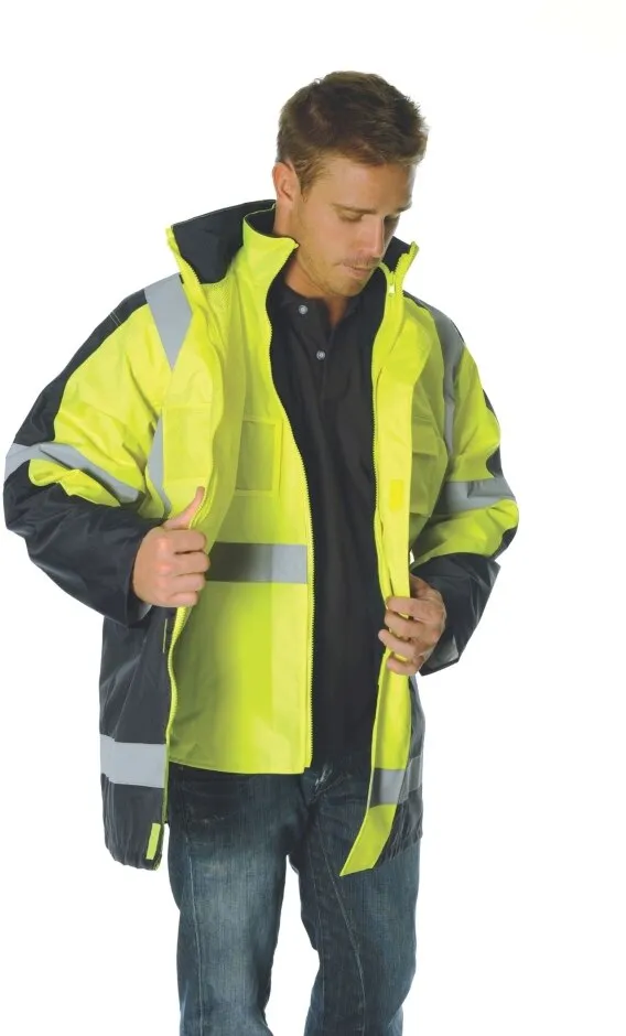 DNC 3998 Jacket - 6-In-1 - Reflective Tape - Polyester - Yellow/Navy - S