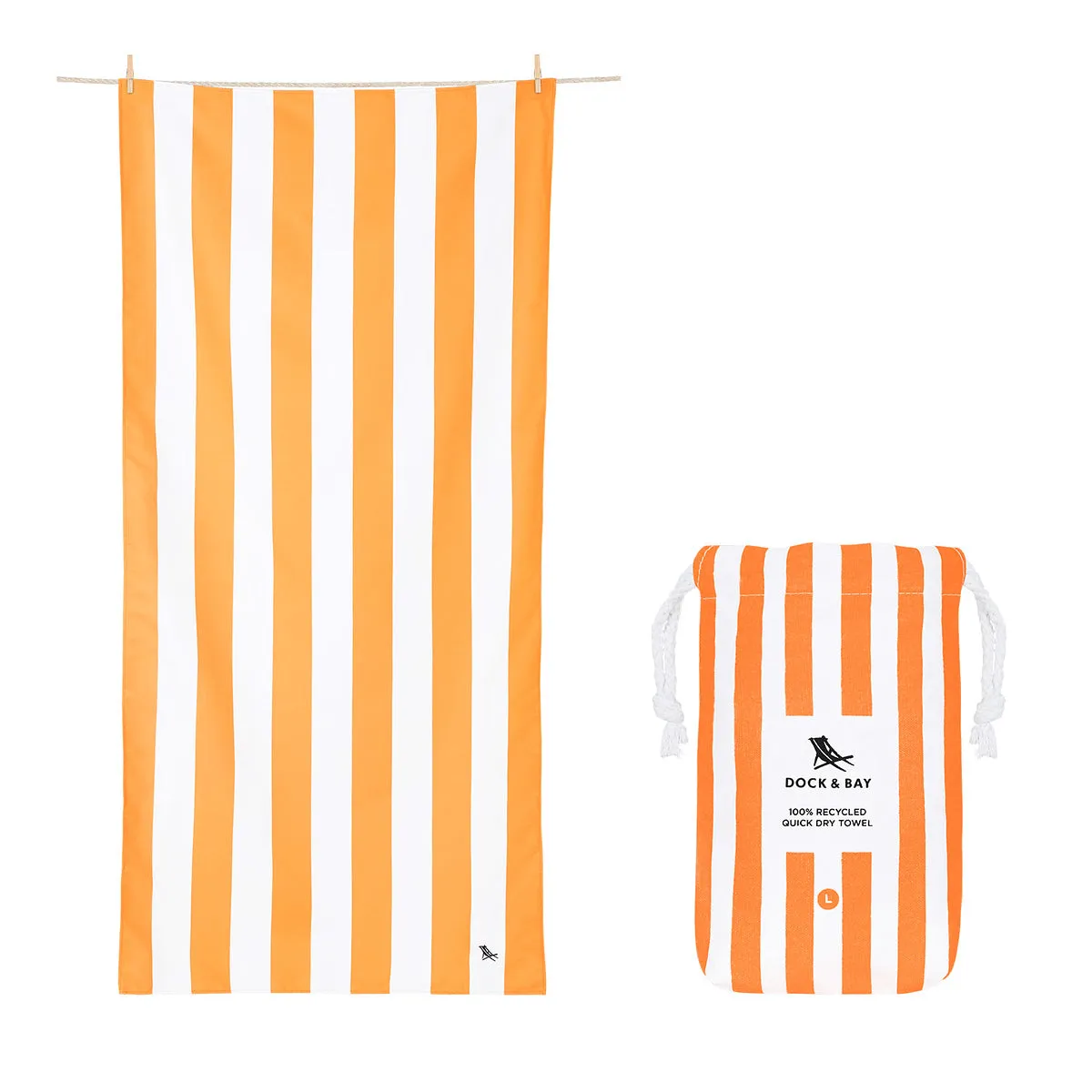 Dock & Bay Quick Dry Towels - Cabana - Ipanema Orange