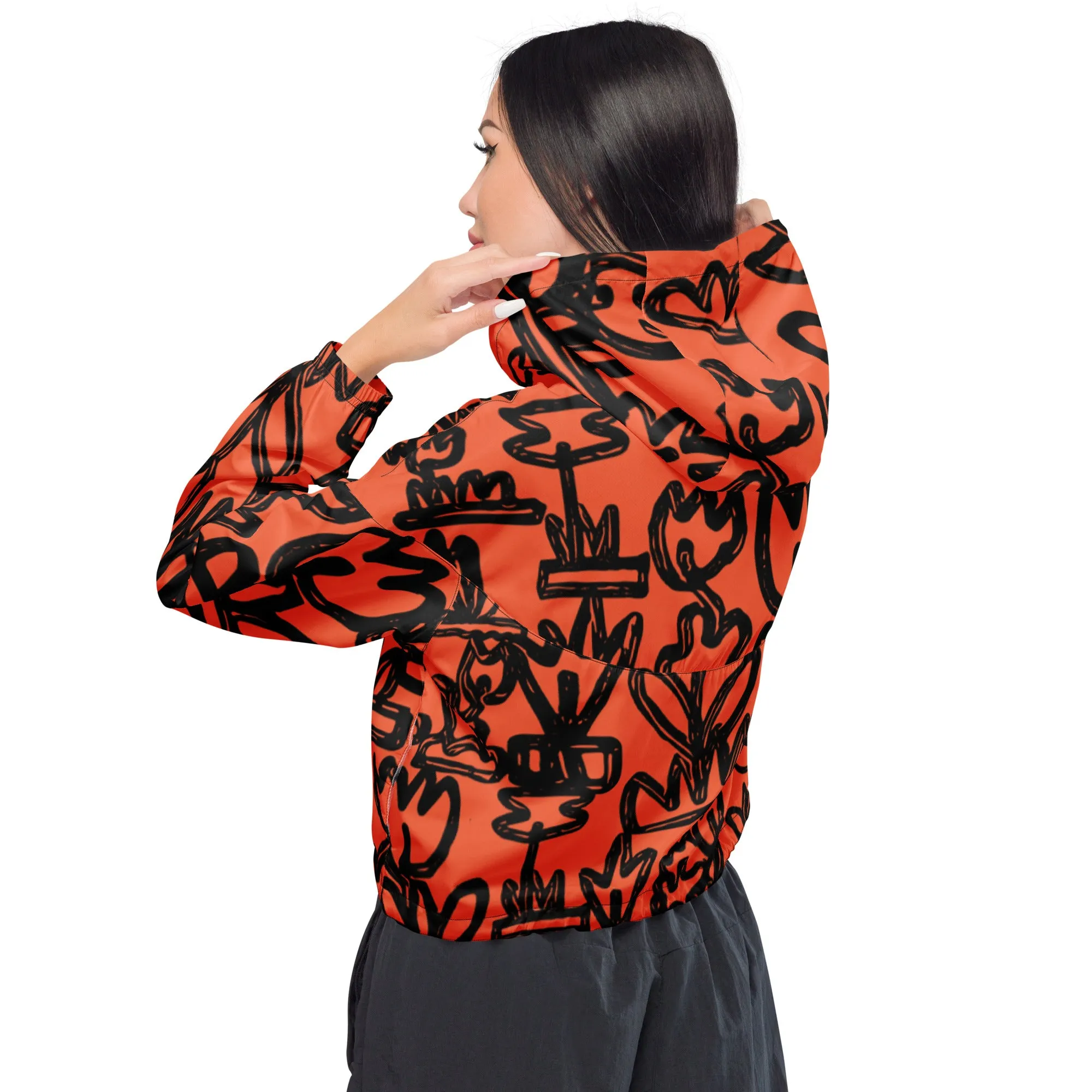 Doodle cropped windbreaker