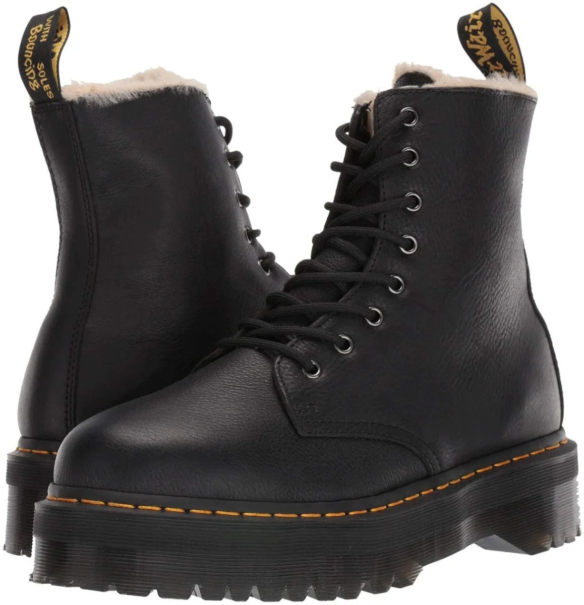 Dr. Martens Jadon Fur Lined Pisa Hi Top Black