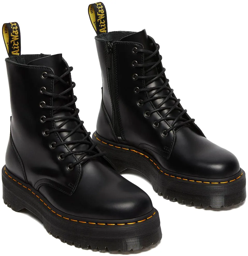 Dr. Martens Jadon Smooth High Top Platform Black Polished