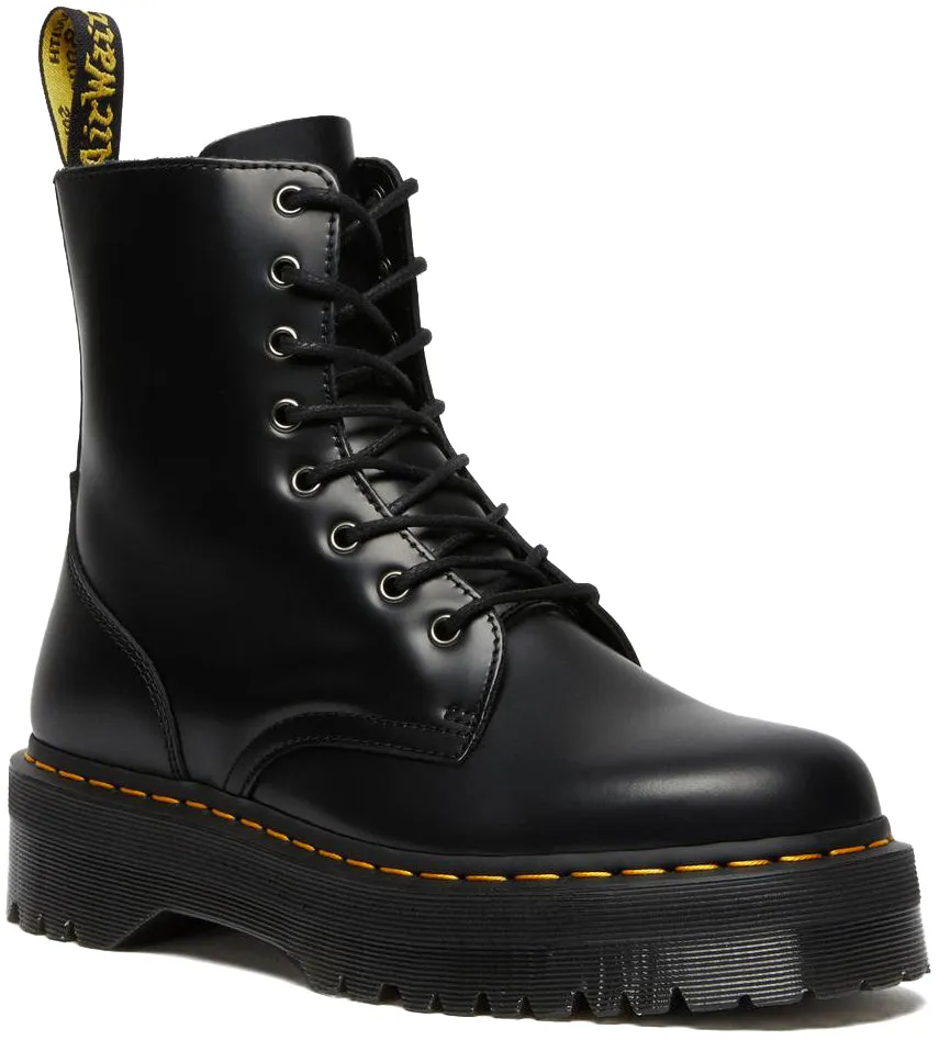 Dr. Martens Jadon Smooth High Top Platform Black Polished