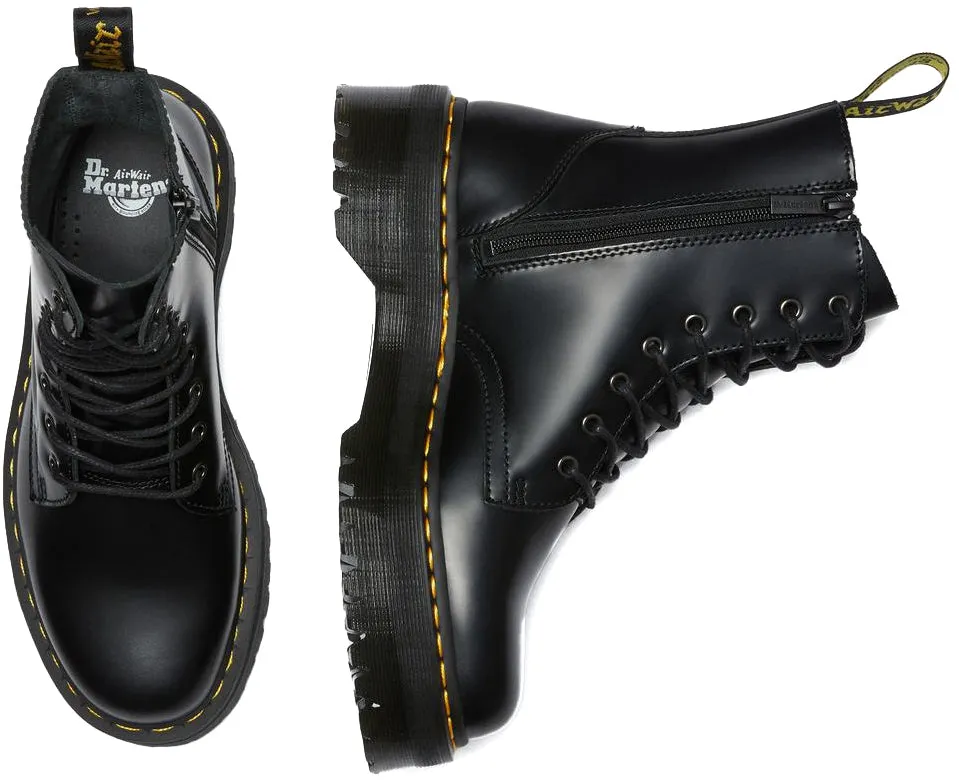 Dr. Martens Jadon Smooth High Top Platform Black Polished