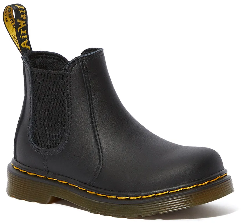 Dr Martens Toddler Leather Hi Top 2976 Black Softy T