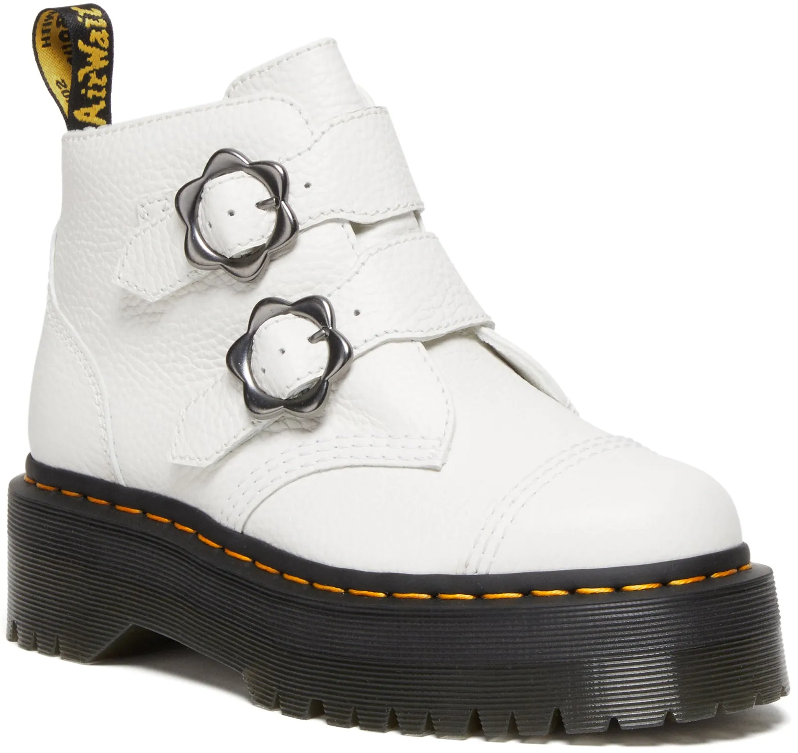 Dr Martens Womens Devon Flower White Nappa