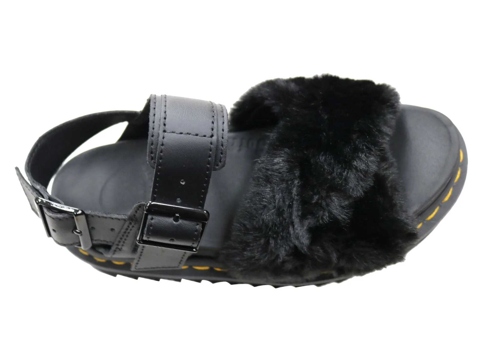 Dr Martens Womens Fashion Platform Voss II Fluffy Sandals