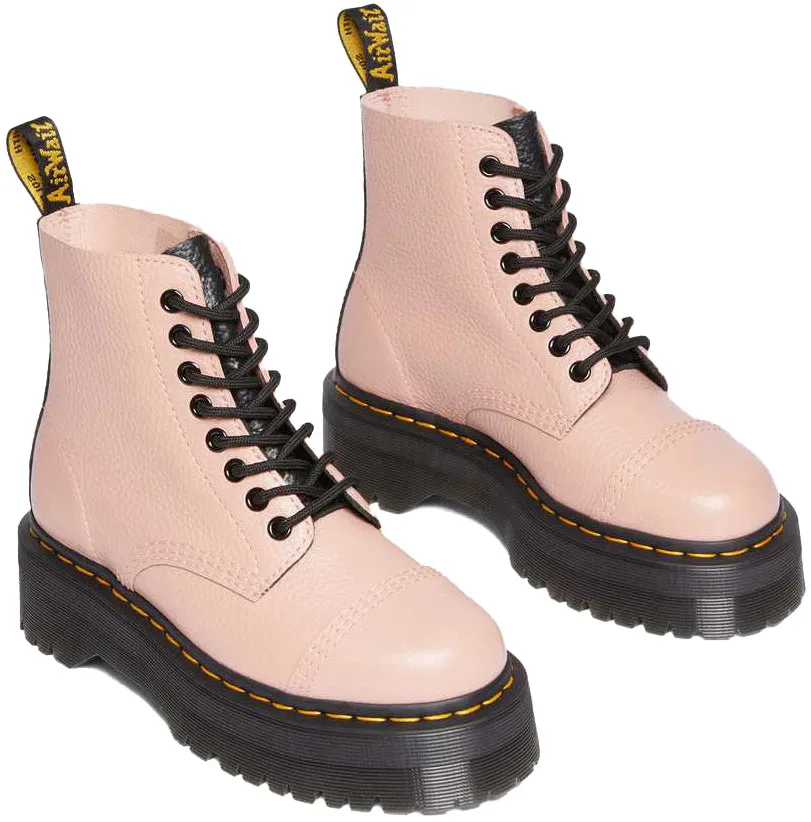 Dr. Martens Womens Sinclair Peach Beige Milled Nappa