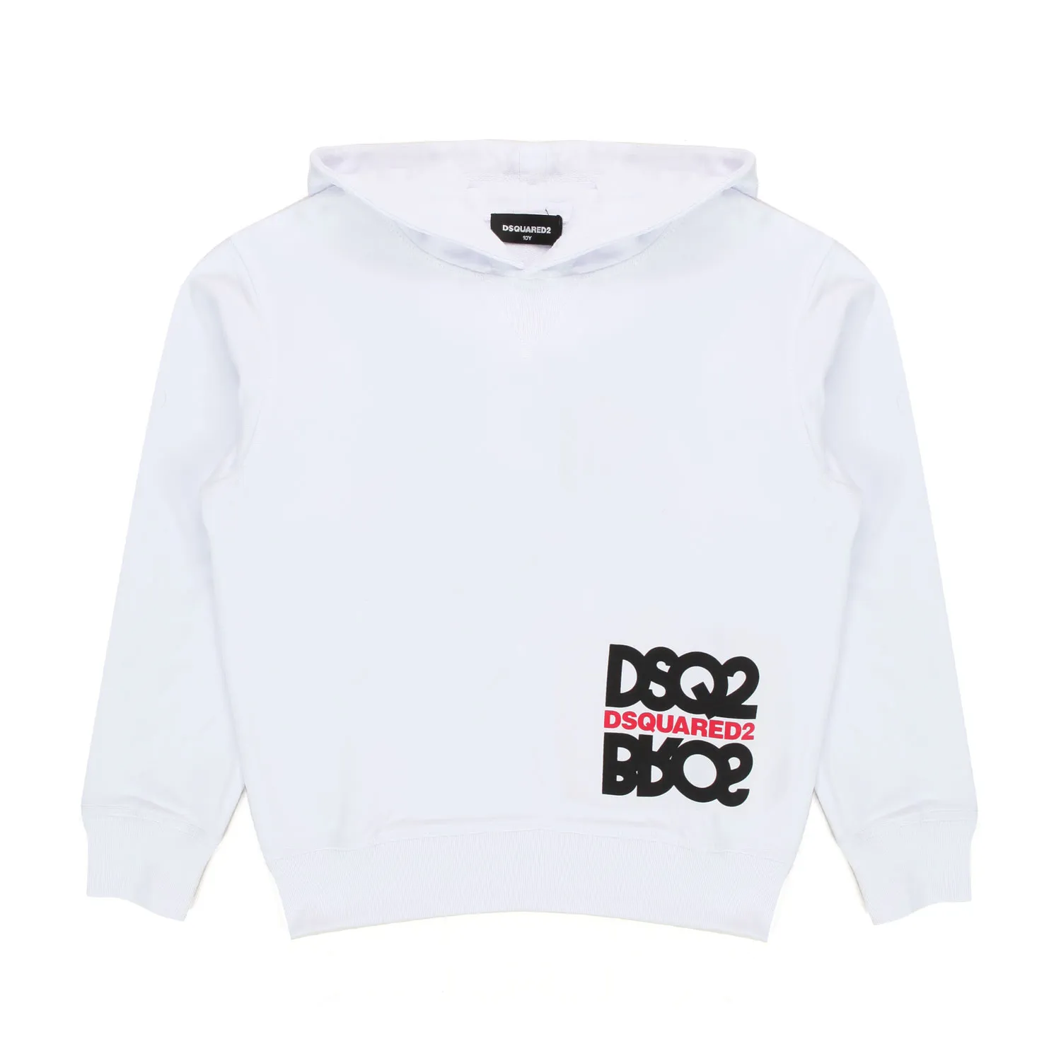 Dsquared2 White Hoodie Sweatshirt For Children And Teen