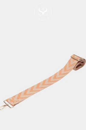 ELIE BEAUMONT - CROSSBODY STRAP - TANGERINE CHEVRON