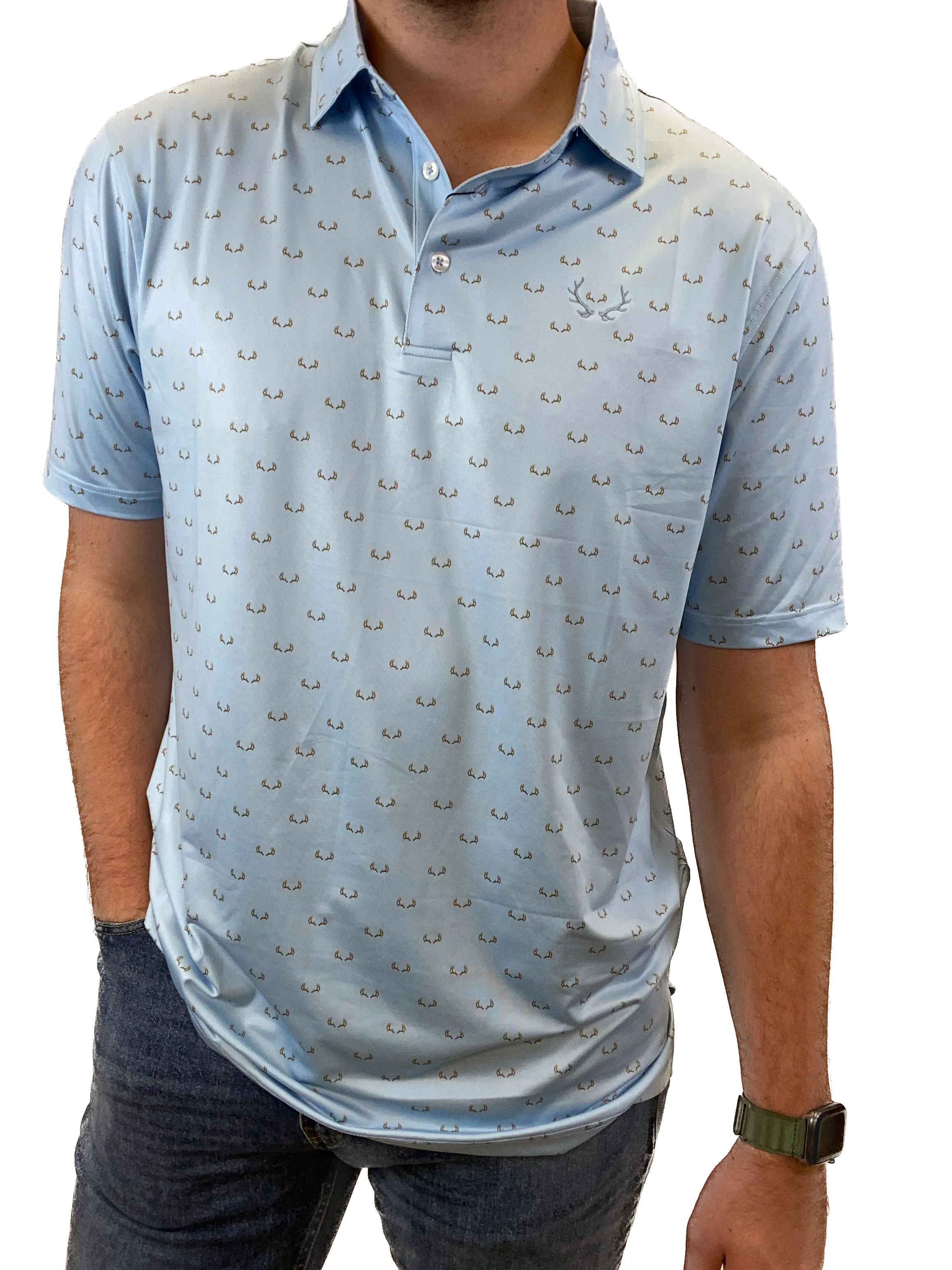 Elkmont Men's All Over Antler Polo