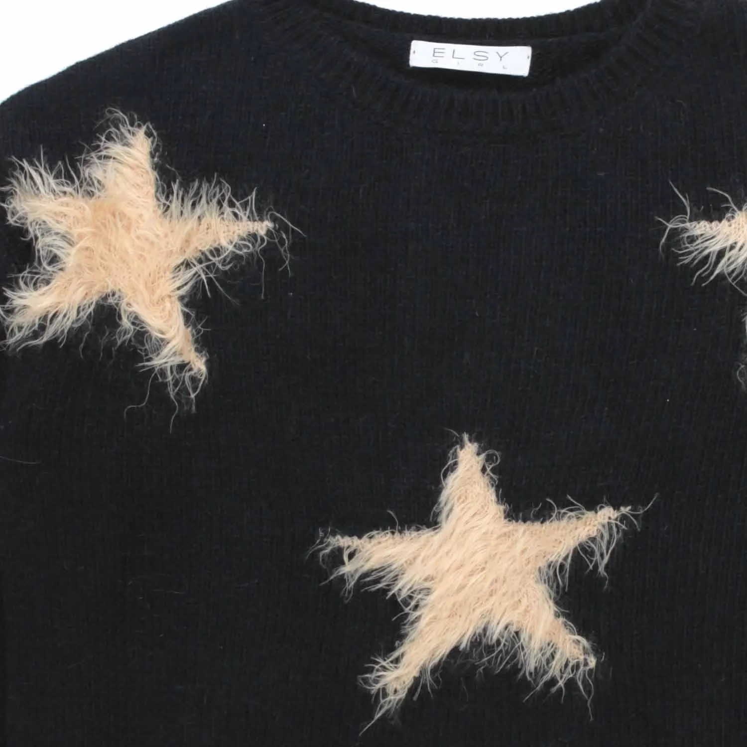 Elsy Black Pullover With Stars For Girl