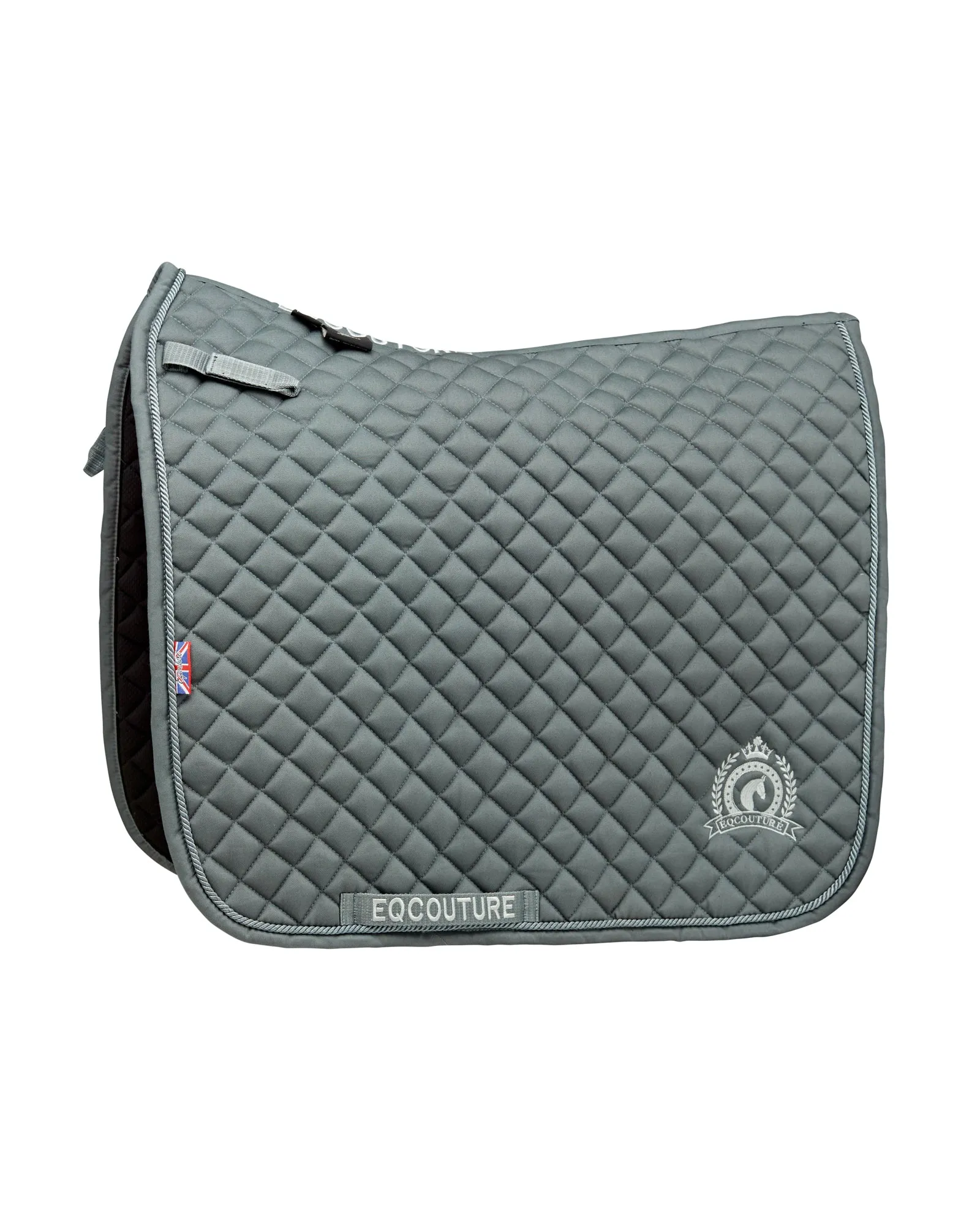 Eqcouture 'Symmetry' Classic Quilt Dressage Saddle Pad - STEEL (GREY)