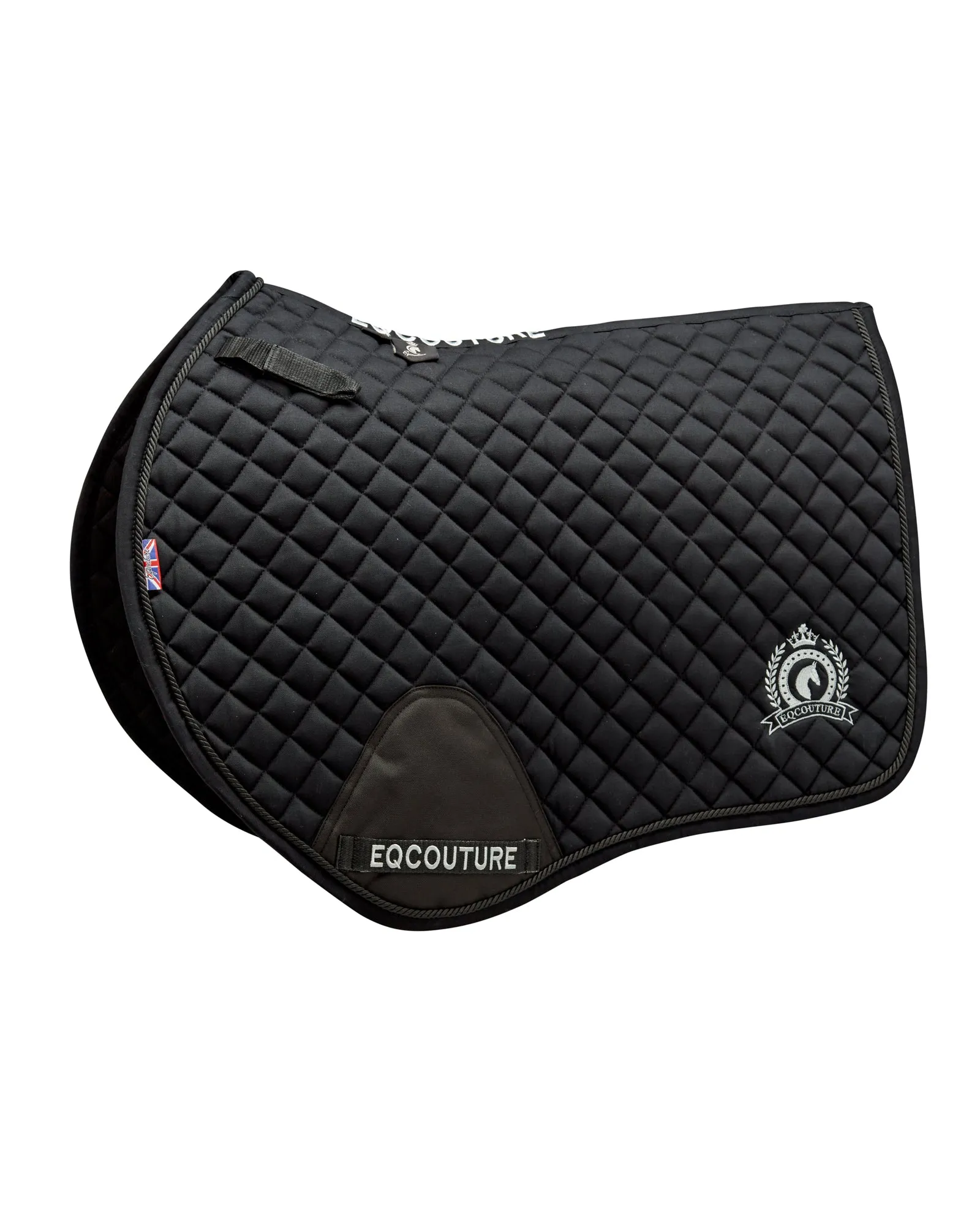 Eqcouture 'Symmetry' Classic Quilt Jumping Saddle Pad - CHARCOAL (BLACK)