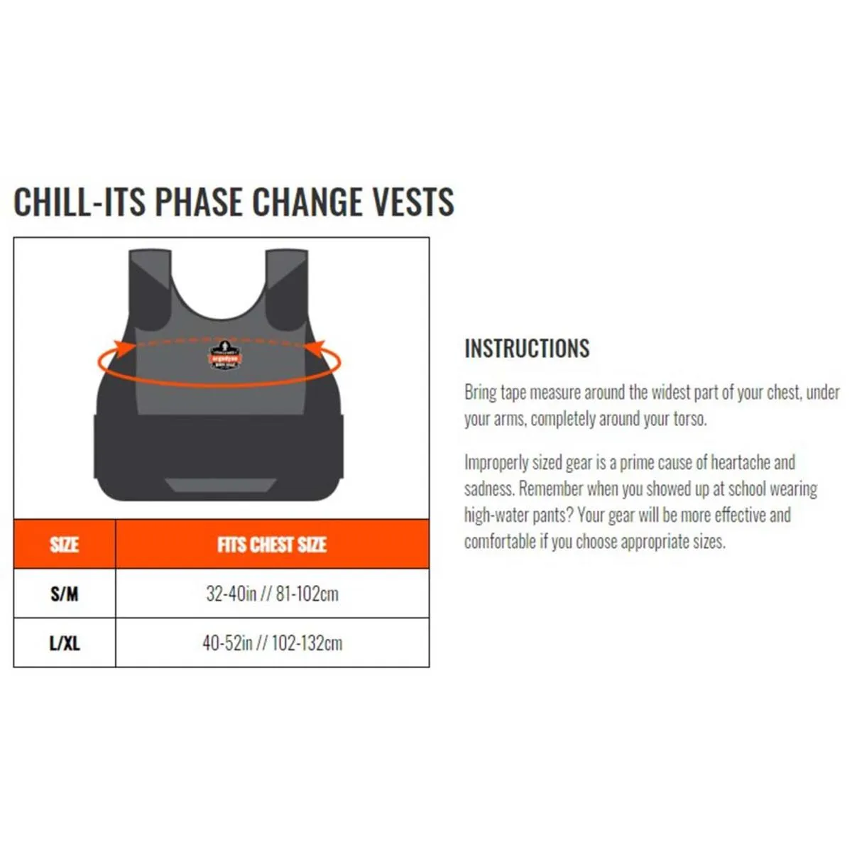 Ergodyne Chill-Its 6225 Premium FR Phase Change Cooling Vest (Vest Only)