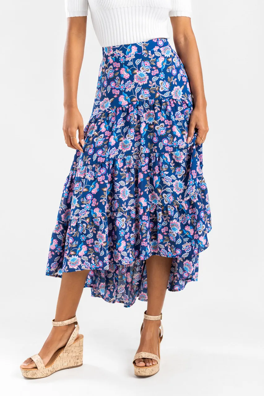 Eve Tiered Paisley Maxi Skirt